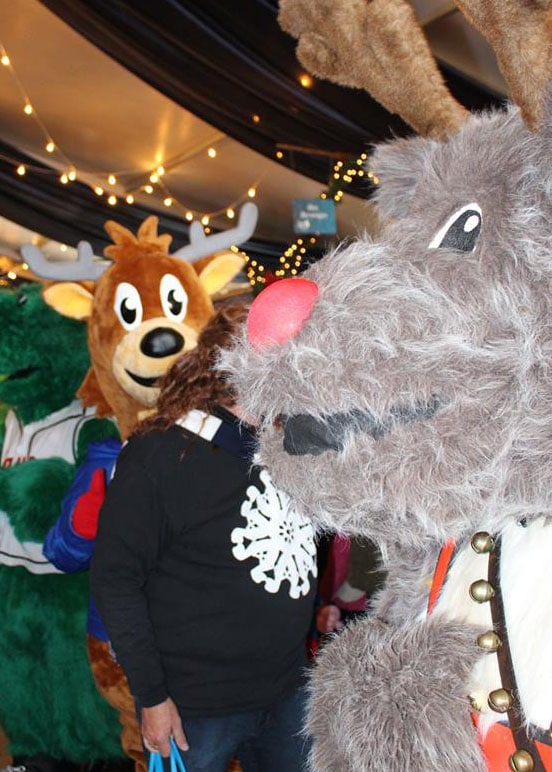 Baltimore Christmas village Rudolph Reindeer Mascot Costume